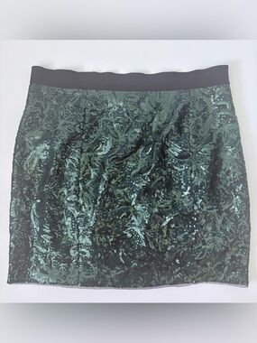 BCBG Max Azria Green Sequin Mini Skirt - Size Small